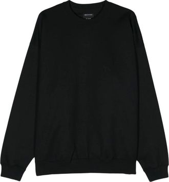 Yohji Yamamoto Hoodies & sweatvesten, Heren, Zwart, XL, Katoen, Stijlvolle Nero Sweatshirt Aw 25