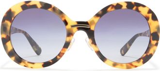 Miu Miu 53mm Round Sunglasses in Havana Grey Grad Dark Blue at Nordstrom Rack