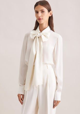 Seidensticker Klassische Bluse SEIDENSTICKER, Damen, Gr. XS (34), off, wei&szlig;, 100% Viskose, unifarben, regular fit, Blusen Klassische Bluse, 1/1 Binderkragen Uni