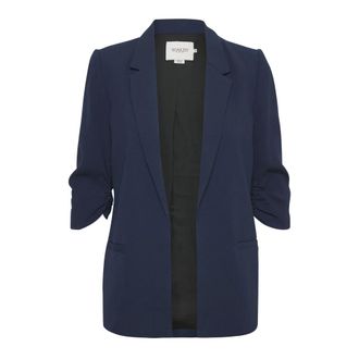 Soaked In Luxury Navy Blazer with &frac34; Sleeves - female - Soaked in Luxury - Blazers - Blue - XS - Jackets