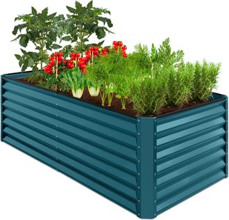 Best Choice Products 6x3x2ft Outdoor Metal Raised Garden Bed, Planter Box for Vegetables, Flowers, Herbs
