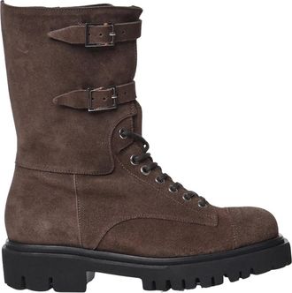 Dondup Split Leder Veterlaarzen - Dames - Veterlaarzen - Bruin - 40 EU - Schoenen