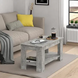 Vicco Mesa De Centro Lorenz, Hormig&oacute;n, 100 X 50 Cm Con Funci&oacute;n Elevadora