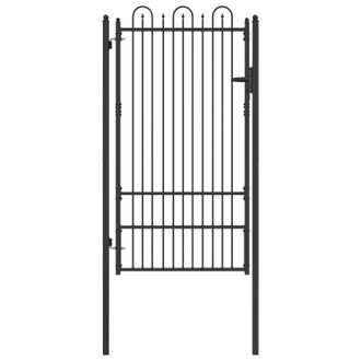 vidaXL Puerta De Cerca Dronten 100 X 175 Cm Acero Negro Con Cerradura Vidaxl