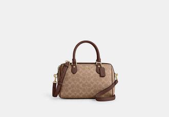 Coach Womens Rowan Satchel Bag in Brown | PVC