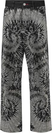Philipp Plein High Rise Jeans Tie Dye - Dames - Loose Fit Jeans - Zwart - W25 - Denim - Jeans