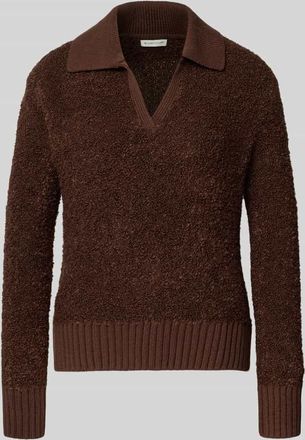 Tom Tailor Regular Fit Pullover aus Baumwoll-Mix mit Polo-Kragen in Hazel, Größe XXXL