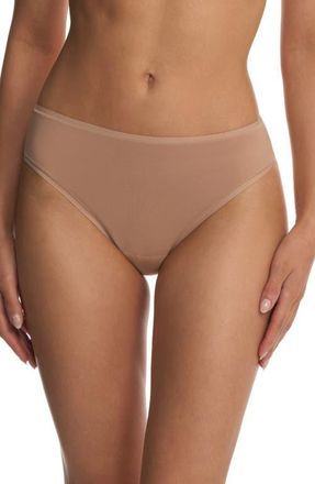 Natori Bliss Bare Stretch Cotton Thong in Buff at Nordstrom, Size Xx-Large