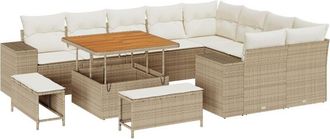 vidaXL Vidaxl - Garden Sofa Set 12 pcs Beige, Cream 100 x 100 x 71 cm