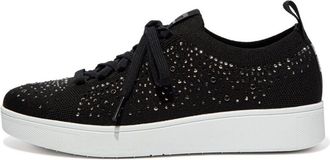 FitFlop Fitflop Womens Fit Flop Rally Ombre-Crystal Knit Trainers in Black - Size UK 7