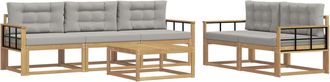 vidaXL Conjunto De Sof&aacute;s De Exterior 6 Uds. Blanco Y Gris Claro Vidaxl