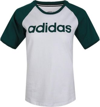 adidas (WMNS) adidas Neo Essentials T-Shirt Asia Sizing White Green GL1177