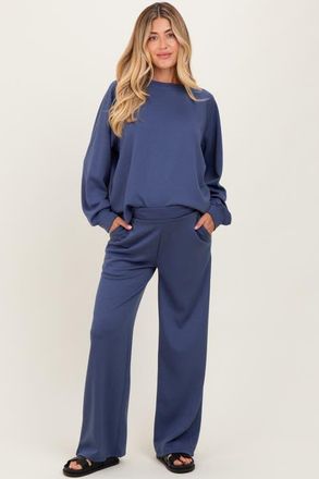 Pinkblush Crewneck Pullover Pant Set in Blue at Nordstrom, Size X-Large