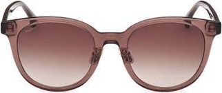 Max Mara 54mm Round Sunglasses in Shiny Dark Brown /Brown at Nordstrom Rack