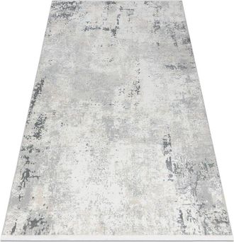 RugsX Rugsx - Modern carpet duke 51378 cream / grey - Concrete, stone structured, very soft, fringes grey 120x170 cm