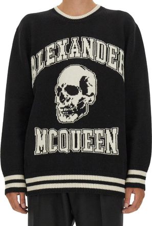 Alexander McQueen Varsity Cotton Sweater - Black
