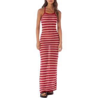 Maaji Wave Rosabella Open Stitch Cover-Up Dress in Red at Nordstrom Rack, Size Medium