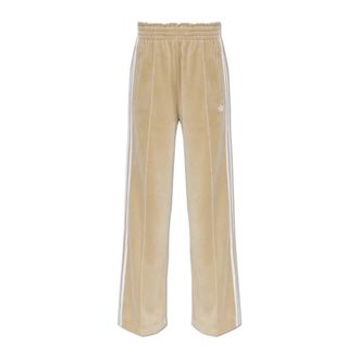 adidas Velours trackbroek met plooien - Dames - Sweatpants - Beige - XS - Katoen - Broeken
