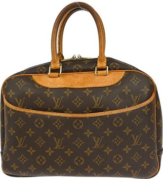 Louis Vuitton Deauville Handbag Monogram Canvas Brown Canvas Handbag (Pre-Owned)