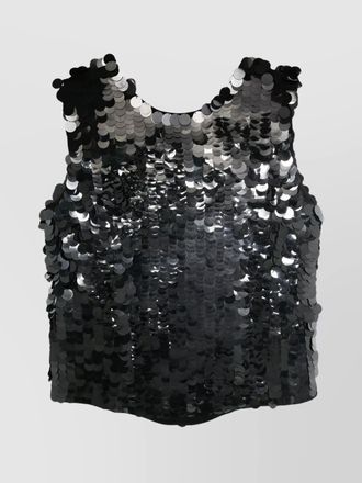Parosh sequin embellished sleeveless blouse