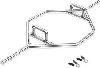 Costway Costway Barra Pesas, Barra Hexagonal, Barra De Trampa Ol&iacute;mpica, Mangos Planos O Elevados Estriados Para Sentadillas, Carga 363kg