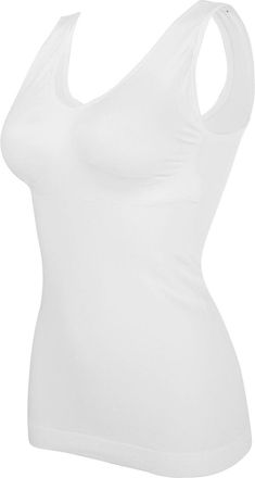 Generic Women Shapewear Tank Tops Seamless Compression Vest Body Shaper Tank Top with Chest Pads Extra Firm Body Briefer (White, XL)