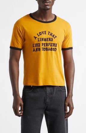 Second/Layer A Love That Lingers Cotton Ringer T-Shirt in Mustard/black at Nordstrom, Size Xx-Large