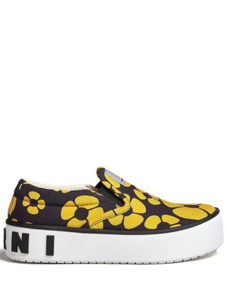 Marni floral-print sneakers - Yellow
