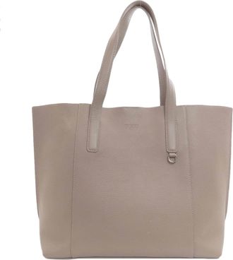 Tod's Gray Leather Tote Bag (Pre-Owned)