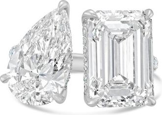 Diana M. Jewels PLATINUM 2 STONE LAB GROWN DIAMOND FASHION RING WEIGHING 12.00 CTS TW