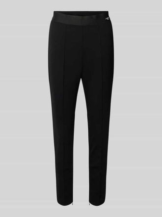 Cambio Slim Fit Stoffhose mit Label-Print Modell RYDER in Black, Gr&ouml;&szlig;e 46