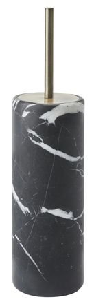 Aquanova Handgefertigter, luxuriöser Toilettenbürstenhalter Nero Lux aus Marmor, Black