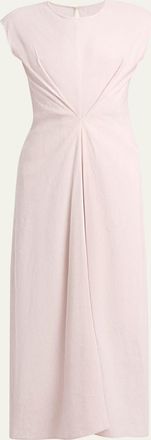 Proenza Schouler Miranda Cinched Slub Linen Midi Dress
