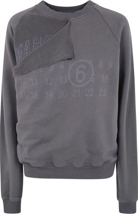 Maison Margiela Sweatshirt met ronde hals- oversized pasvorm - Dames - Sweatshirts - Grijs - XS - Katoen - Hoodies & sweatvesten