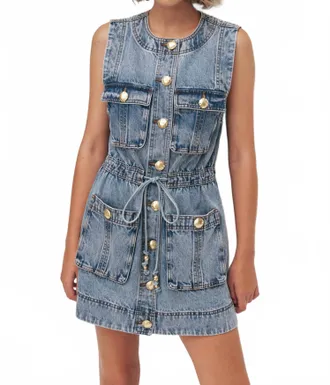 Aje Goldie Mini Dress In Ocean Wash