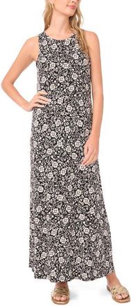 Vince Camuto Floral Print Sleeveless Maxi Dress in Rich Black at Nordstrom, Size X-Large