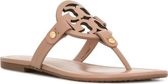 MILLER Tory Burch Miller Leather Sandals - Beige/Light Sand