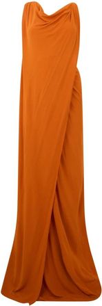 Alberta Ferretti Elegante Lange Jurk - Dames - Avondkleed - Oranje - M - Kleedjes