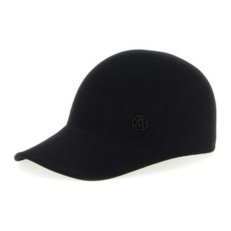 Maison Michel Hats & Caps, female, Black, M, Tiger Felt Hat