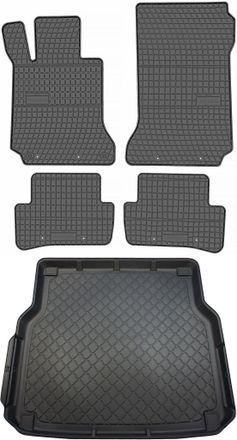 OEM Juego De Alfombrillas De Goma Para Coche Y Alfombrilla Para Maletero Para Mercedes Clase C W204 Familiar (diciembre De 2007 A Septiembre De 2014)