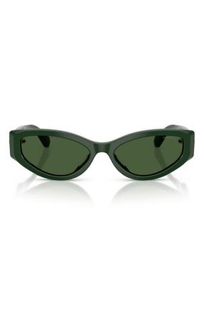 Swarovski 55mm Cat Eye Sunglasses in Dark Green /Dark Green at Nordstrom