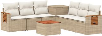 vidaXL Juego De Sof&aacute; 8 Uds. Beige Y Blanco Crema Vidaxl