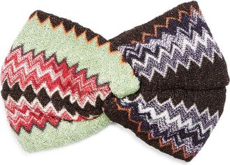 Missoni Knotted Zigzag Wool Blend Headband in Black Multi at Nordstrom