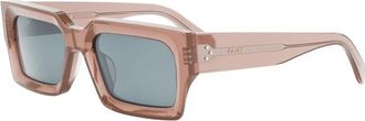 Celine 3 Dots Blue Rectangular Mens Sunglasses CL40280U 74V 54