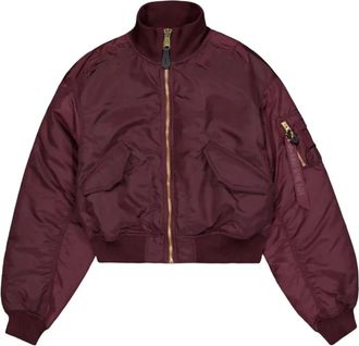 Alpha Industries Jassen, Dames, Rood, L, Polyester, Ma-1 Cropped Bomberjack