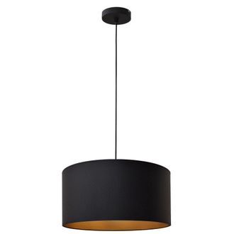 Netlighting Alba Cylindrical Pendant Ceiling Light Black Gold 40cm