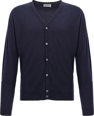 John Smedley Hombre, Jerseys, Azul, Talla: S