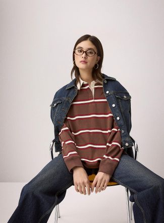 Twik Womens Colourful rugby-stripe Polo Shirt