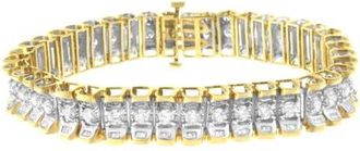 House of Brilliance 14K Gold 5.0 Cttw Diamond Reflective Tennis Bracelet in Yellow at Nordstrom