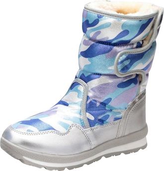 Generic Womens Snow Boots Warm Fur Lined with Mid Claf Shoes Fashion Chunky Heel Flat Waterproof Ankle Booties Lightweight Hiking Walking Comfortable Thermal 